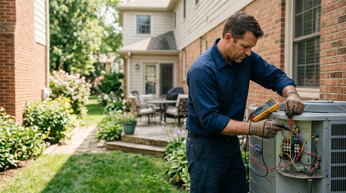 HVAC technician working near Claflin, KS